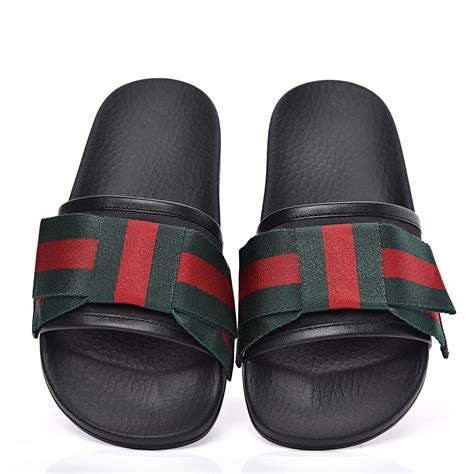 gucci web bow slide|original Gucci slides.